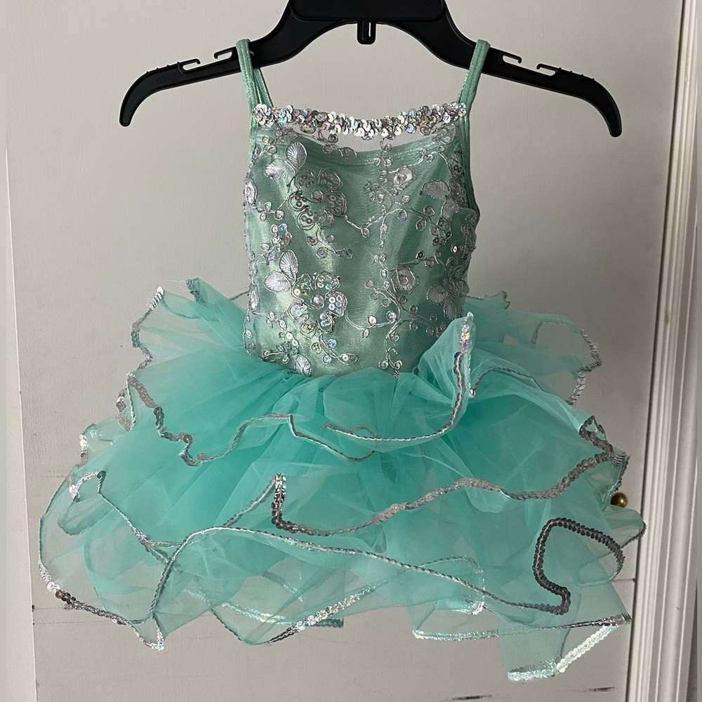 Curtain Call Mint Green Tutu First Dance Costume Pageant Child XS